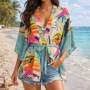 Anna & Ava Colorful Patterned kimono